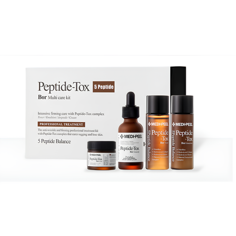 Medi Peel Bor-Tox 5 Peptide Multi Care Kit - Zestaw kosmetyków do twarzy z peptydami -  4 szt. 30 ml + 30 ml + 30 ml + 50 ml