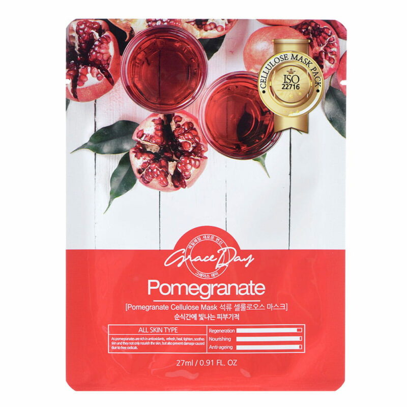 GRACE DAY Maska w płachcie na twarz GRANAT, 27g