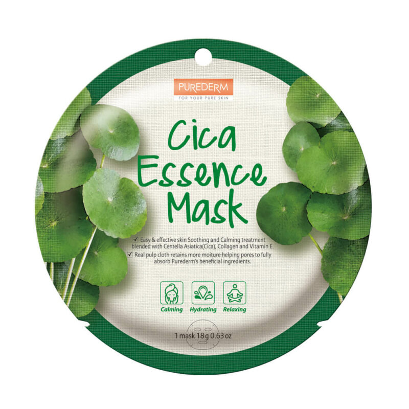 Purederm, Cica Essence Beauty Mask, 12 Sheets, 0.63 oz (18 g)
